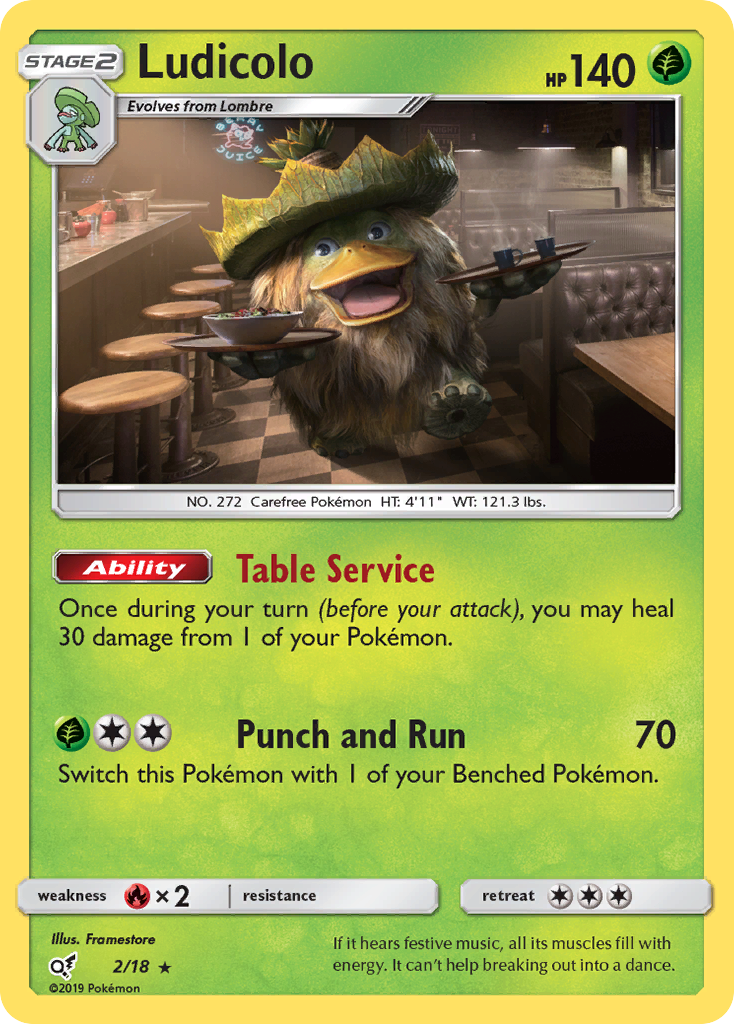 Ludicolo (2/18) [Sun & Moon: Detective Pikachu] | Shuffle n Cut Hobbies & Games