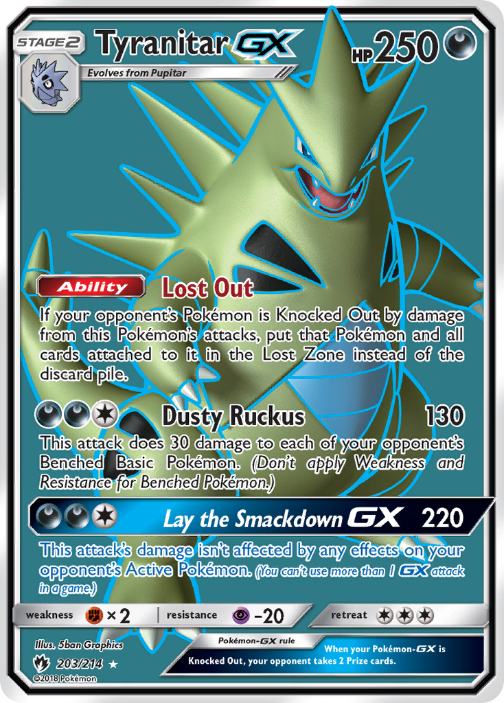 Tyranitar GX (203/214) [Sun & Moon: Lost Thunder] | Shuffle n Cut Hobbies & Games