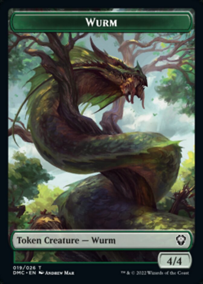 Soldier // Wurm Double-Sided Token [Dominaria United Tokens] | Shuffle n Cut Hobbies & Games