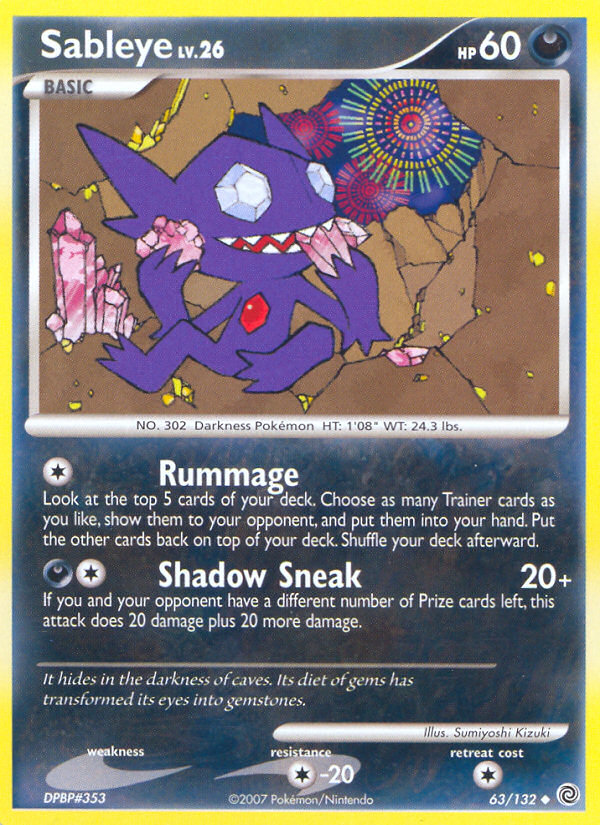 Sableye (63/132) [Diamond & Pearl: Secret Wonders] | Shuffle n Cut Hobbies & Games