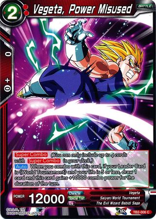 Vegeta, Power Misused [TB2-006] | Shuffle n Cut Hobbies & Games