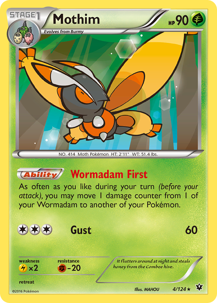 Mothim (4/124) [XY: Fates Collide] | Shuffle n Cut Hobbies & Games