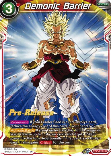 Demonic Barrier (BT15-028) [Saiyan Showdown Prerelease Promos] | Shuffle n Cut Hobbies & Games