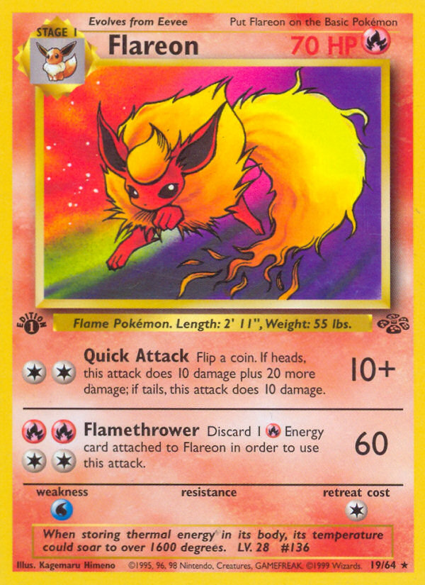 Flareon (19/64) [Jungle 1st Edition] | Shuffle n Cut Hobbies & Games