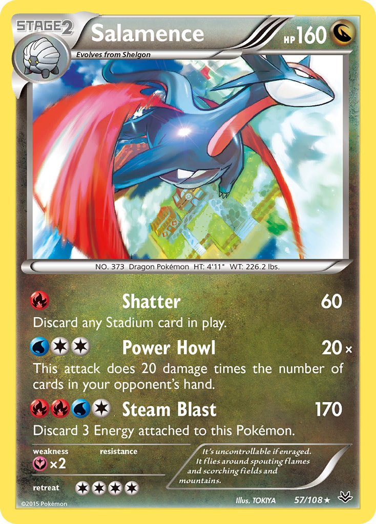 Salamence (57/108) (Theme Deck Exclusive) [XY: Roaring Skies] | Shuffle n Cut Hobbies & Games