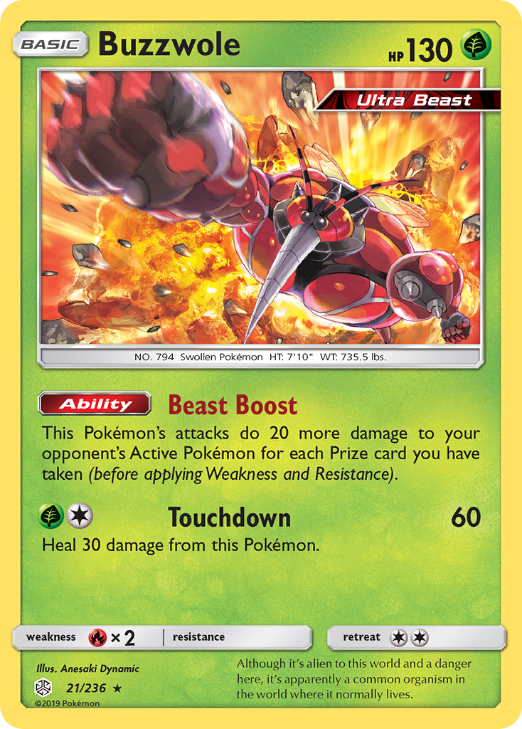 Buzzwole (21/236) [Sun & Moon: Cosmic Eclipse] | Shuffle n Cut Hobbies & Games