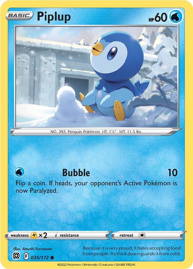 Piplup (035/172) [Sword & Shield: Brilliant Stars] | Shuffle n Cut Hobbies & Games