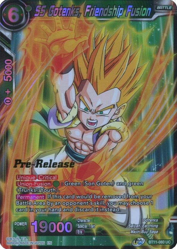 SS Gotenks, Friendship Fusion (BT11-080) [Vermilion Bloodline Prerelease Promos] | Shuffle n Cut Hobbies & Games