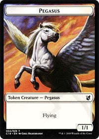 Pegasus // Human Double-Sided Token [Commander 2019 Tokens] | Shuffle n Cut Hobbies & Games