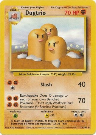 Dugtrio (19/102) [Base Set Unlimited] | Shuffle n Cut Hobbies & Games