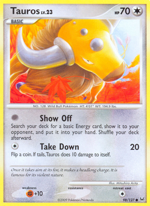 Tauros (98/127) [Platinum: Base Set] | Shuffle n Cut Hobbies & Games