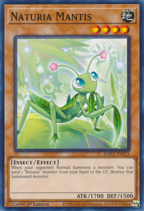 Naturia Mantis [HAC1-EN113] Common | Shuffle n Cut Hobbies & Games