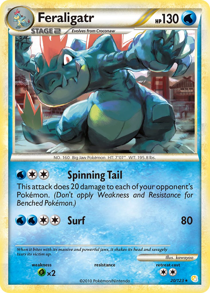 Feraligatr (20/123) (Theme Deck Exclusive) [HeartGold & SoulSilver: Base Set] | Shuffle n Cut Hobbies & Games