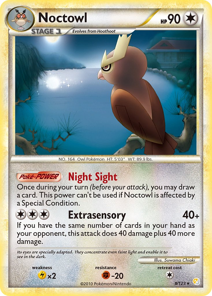 Noctowl (8/123) (Theme Deck Exclusive) [HeartGold & SoulSilver: Base Set] | Shuffle n Cut Hobbies & Games