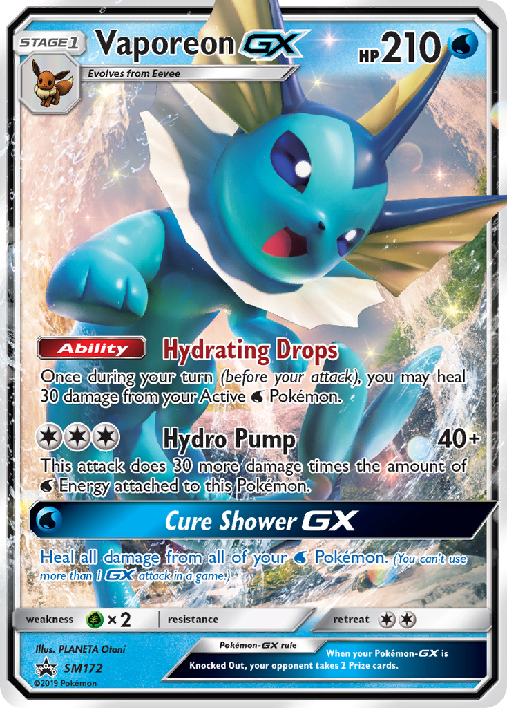 Vaporeon GX (SM172) [Sun & Moon: Black Star Promos] | Shuffle n Cut Hobbies & Games