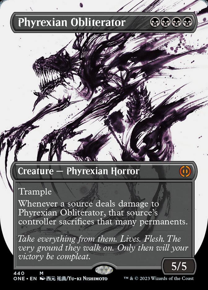 Phyrexian Obliterator (Borderless Ichor Step-and-Compleat Foil) [Phyrexia: All Will Be One] | Shuffle n Cut Hobbies & Games