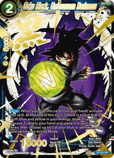 Goku Black, Unforeseen Darkness (Alternate Art) [P-124] | Shuffle n Cut Hobbies & Games