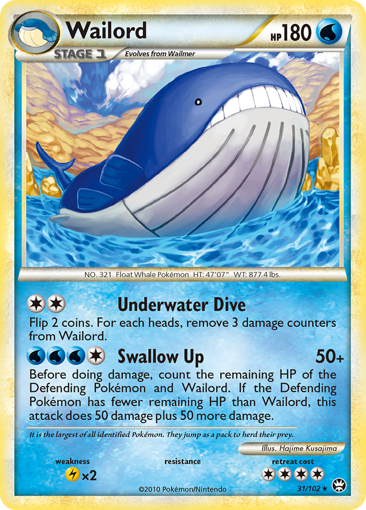 Wailord (31/102) [HeartGold & SoulSilver: Triumphant] | Shuffle n Cut Hobbies & Games