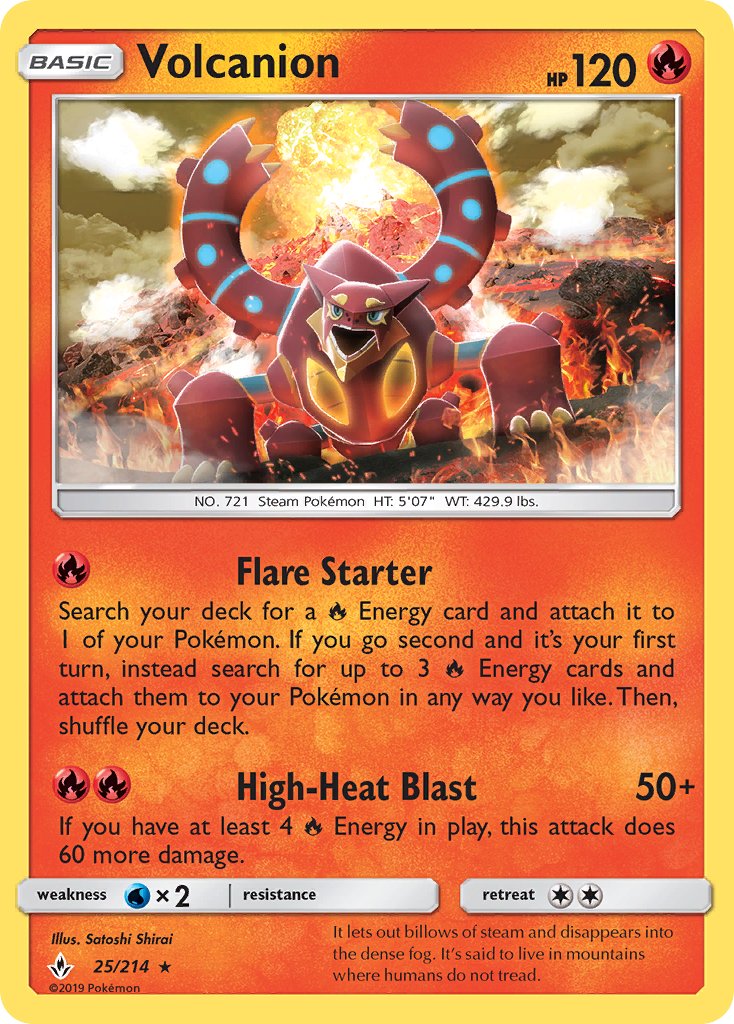 Volcanion (25/214) (Theme Deck Exclusive) [Sun & Moon: Unbroken Bonds] | Shuffle n Cut Hobbies & Games