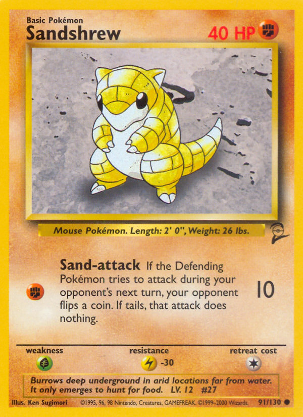 Sandshrew (91/130) [Base Set 2] | Shuffle n Cut Hobbies & Games