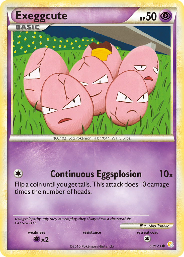 Exeggcute (63/123) [HeartGold & SoulSilver: Base Set] | Shuffle n Cut Hobbies & Games