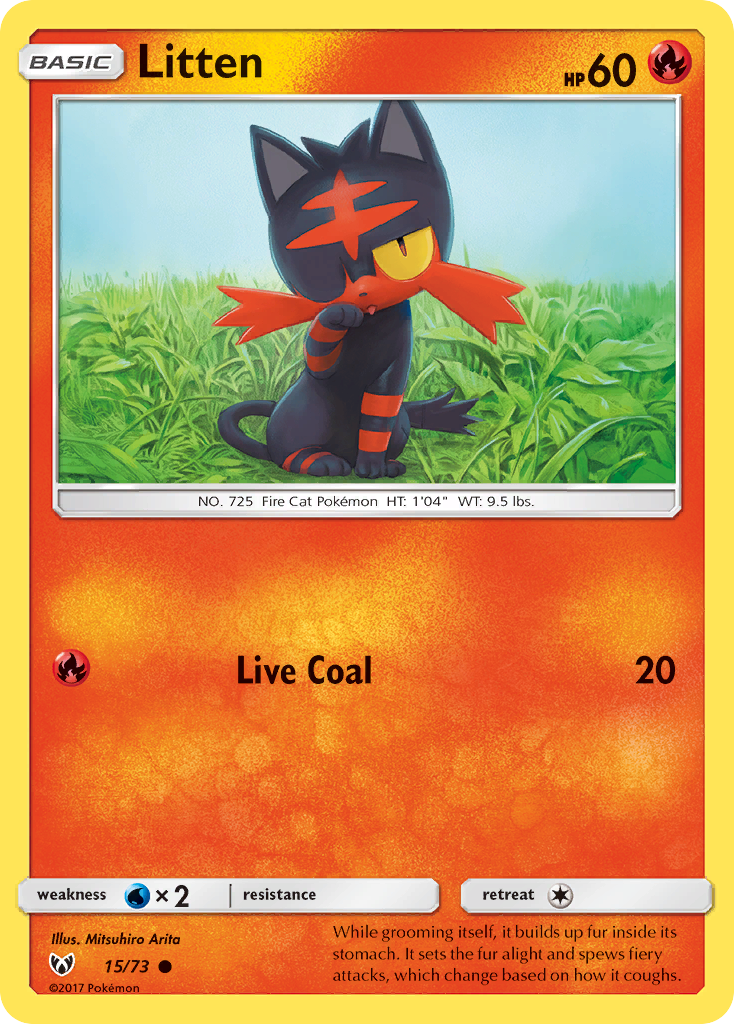 Litten (15/73) [Sun & Moon: Shining Legends] | Shuffle n Cut Hobbies & Games