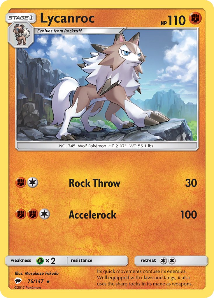 Lycanroc (76/147) (Theme Deck Exclusive) [Sun & Moon: Burning Shadows] | Shuffle n Cut Hobbies & Games