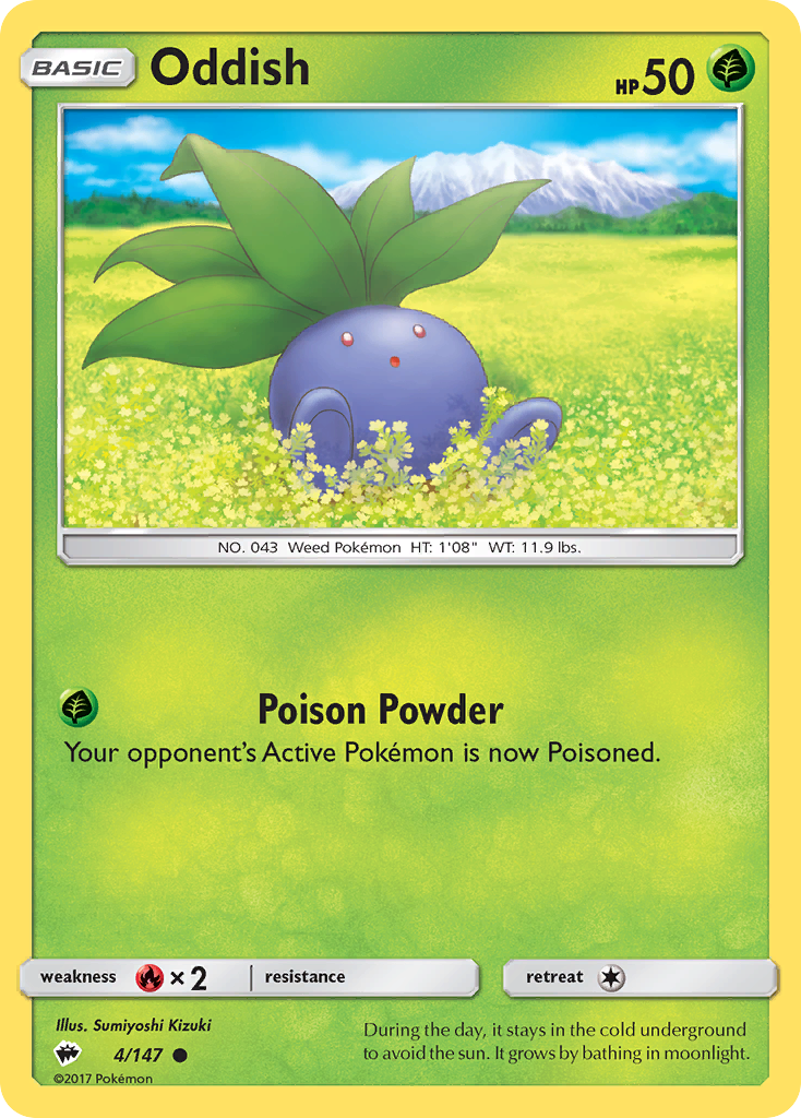 Oddish (4/147) [Sun & Moon: Burning Shadows] | Shuffle n Cut Hobbies & Games