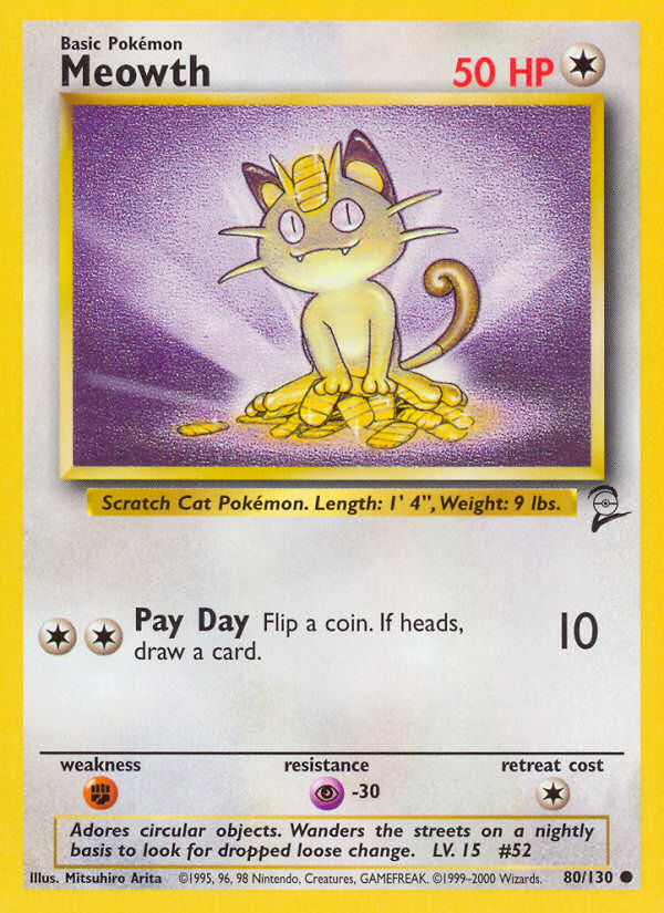 Meowth (80/130) [Base Set 2] | Shuffle n Cut Hobbies & Games