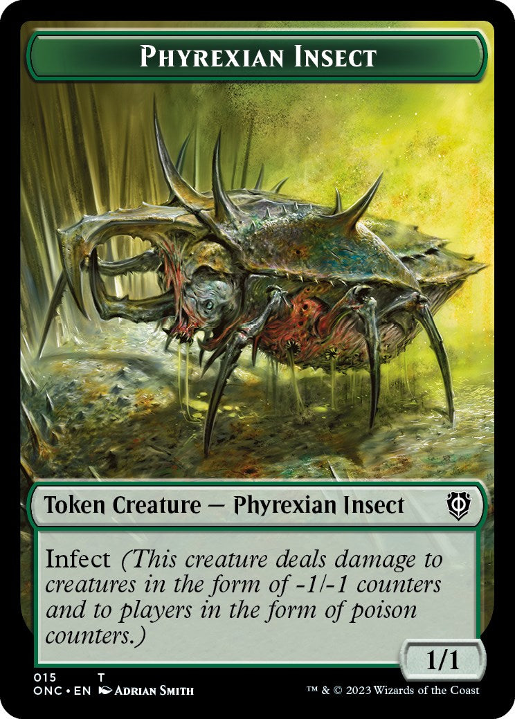 Phyrexian Mite // Phyrexian Insect Double-Sided Token [Phyrexia: All Will Be One Commander Tokens] | Shuffle n Cut Hobbies & Games