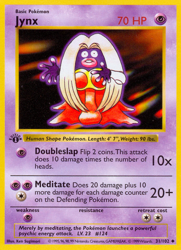 Jynx (31/102) (Shadowless) [Base Set 1st Edition] | Shuffle n Cut Hobbies & Games