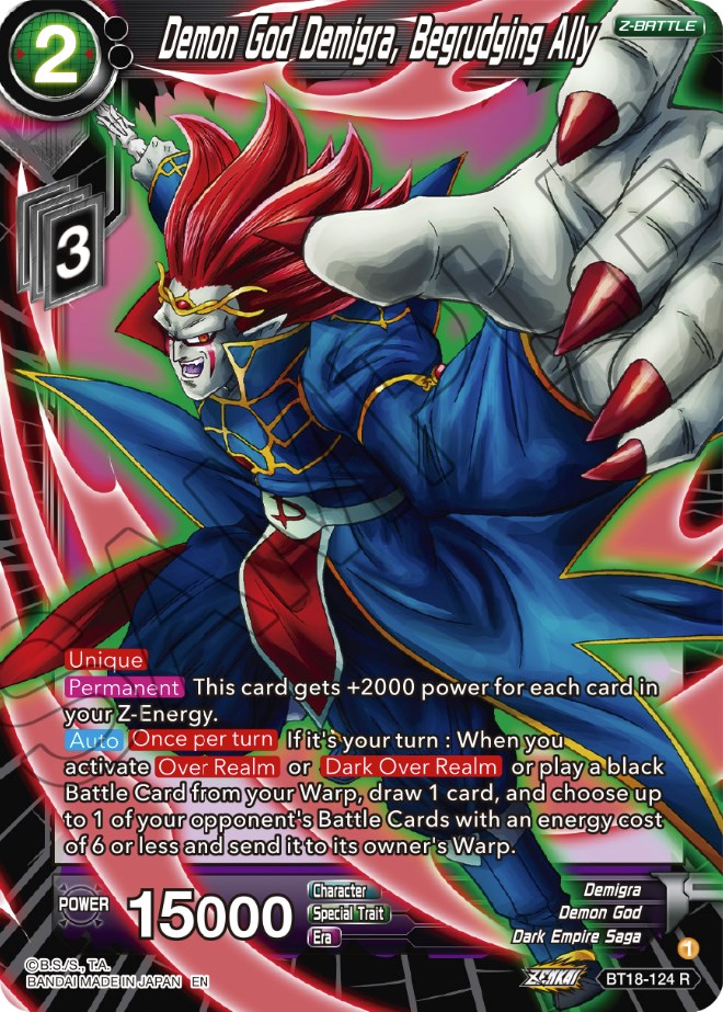 Demon God Demigra, Begrudging Ally (BT18-124) [Dawn of the Z-Legends] | Shuffle n Cut Hobbies & Games