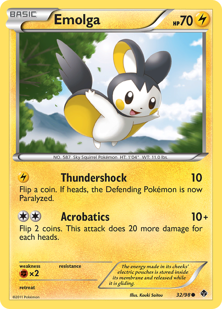 Emolga (32/98) [Black & White: Emerging Powers] | Shuffle n Cut Hobbies & Games