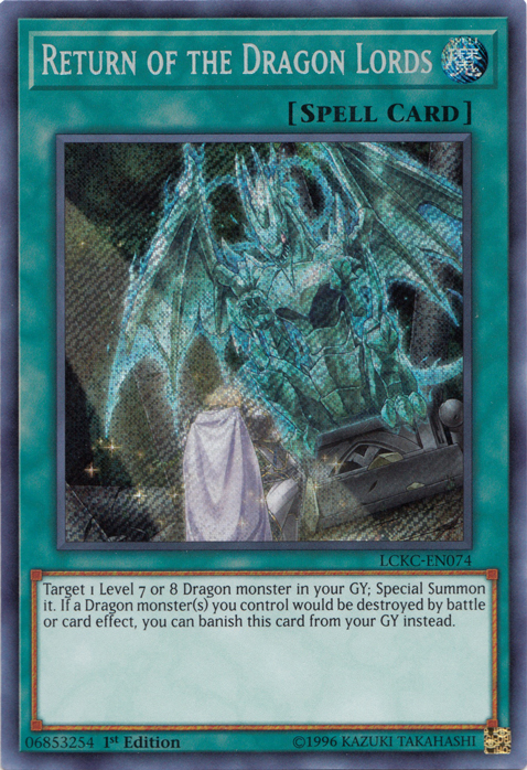 Return of the Dragon Lords [LCKC-EN074] Secret Rare | Shuffle n Cut Hobbies & Games