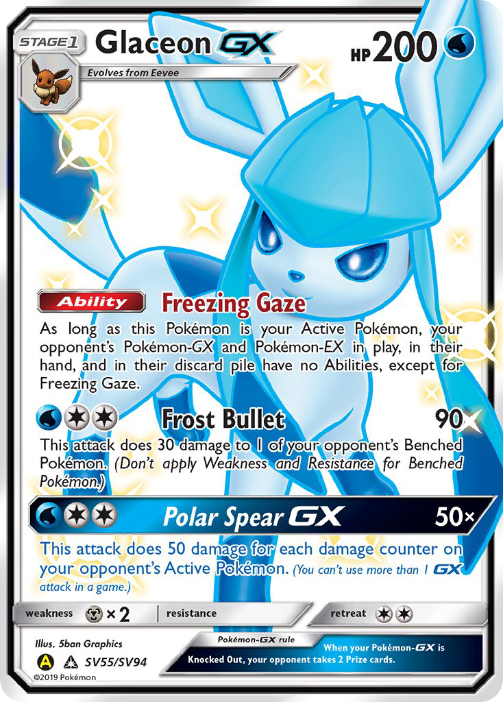 Glaceon GX (SV55/SV94) [Sun & Moon: Hidden Fates - Shiny Vault] | Shuffle n Cut Hobbies & Games