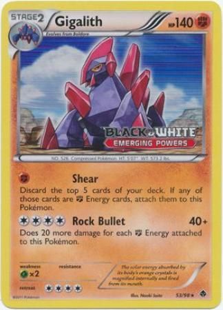 Gigalith (53/98) (Prerelease Promo) [Black & White: Black Star Promos] | Shuffle n Cut Hobbies & Games