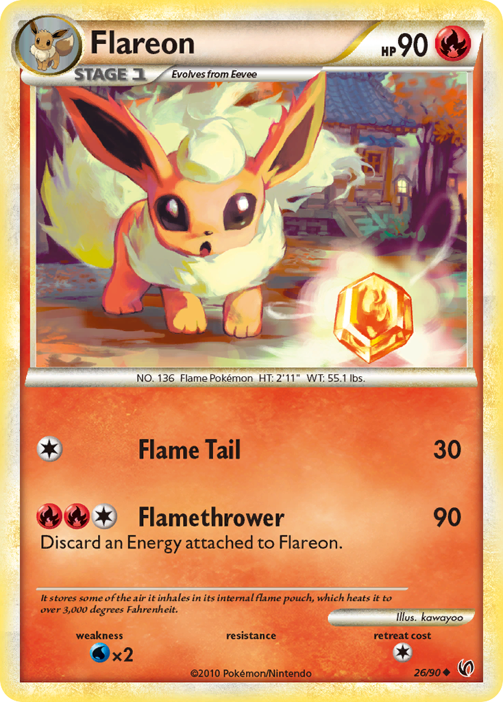 Flareon (26/90) [HeartGold & SoulSilver: Undaunted] | Shuffle n Cut Hobbies & Games