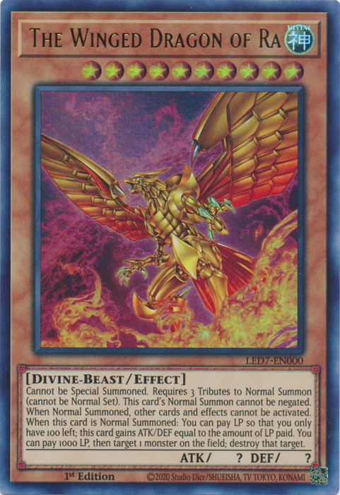 The Winged Dragon of Ra (Alternate Art) [LED7-EN000] Ultra Rare | Shuffle n Cut Hobbies & Games