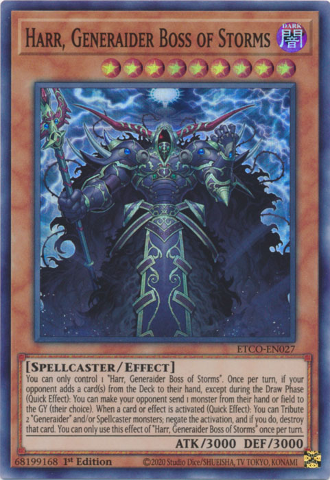 Harr, Generaider Boss of Storms [ETCO-EN027] Super Rare | Shuffle n Cut Hobbies & Games