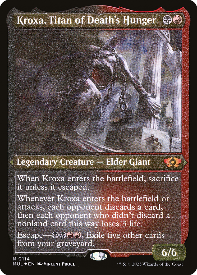 Kroxa, Titan of Death's Hunger (Foil Etched) [Multiverse Legends] | Shuffle n Cut Hobbies & Games