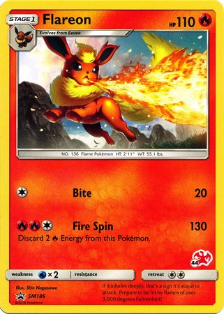 Flareon (SM186) (Charizard Stamp #44) [Battle Academy 2020] | Shuffle n Cut Hobbies & Games