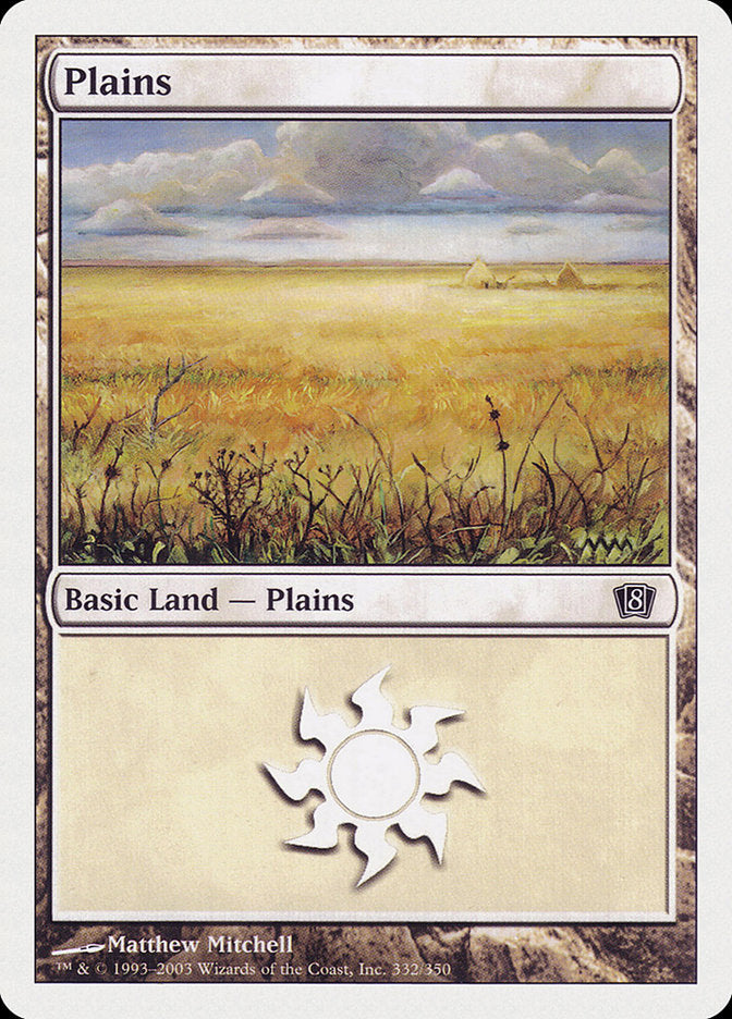 Plains (332) [Eighth Edition] | Shuffle n Cut Hobbies & Games