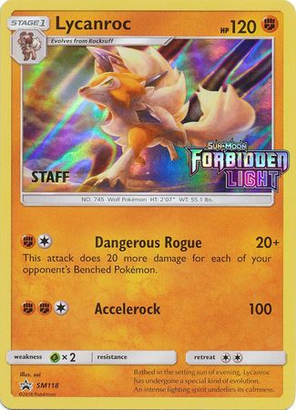 Lycanroc (SM118) (Staff Prerelease Promo) [Sun & Moon: Black Star Promos] | Shuffle n Cut Hobbies & Games