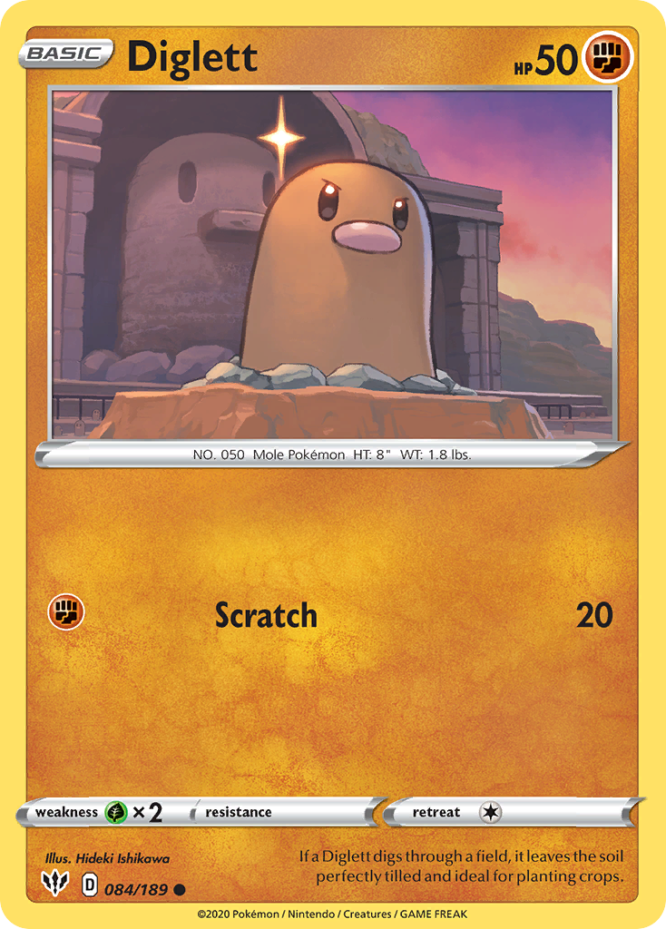 Diglett (084/189) [Sword & Shield: Darkness Ablaze] | Shuffle n Cut Hobbies & Games