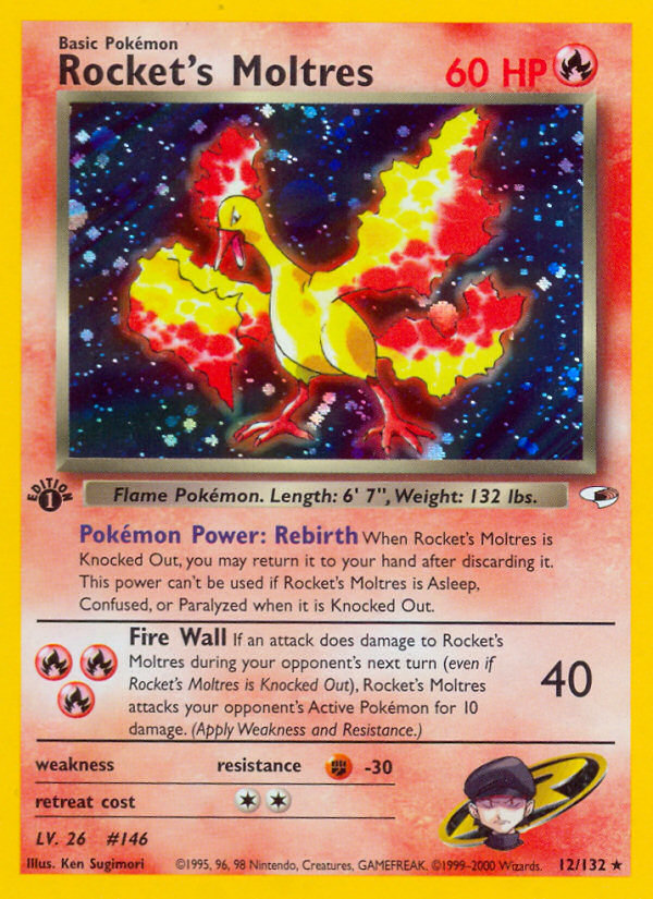 Rocket's Moltres (12/132) [Gym Heroes 1st Edition] | Shuffle n Cut Hobbies & Games