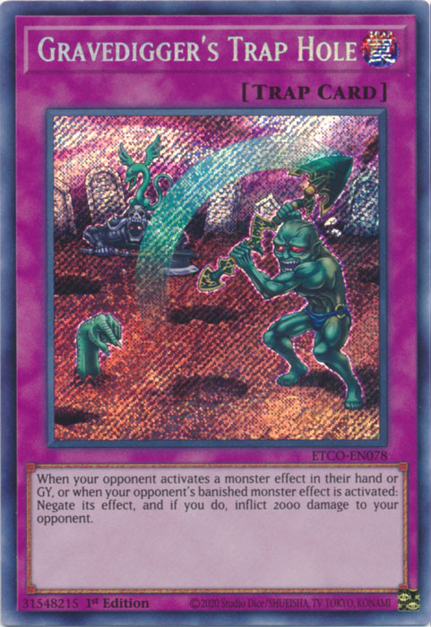 Gravedigger's Trap Hole [ETCO-EN078] Secret Rare | Shuffle n Cut Hobbies & Games