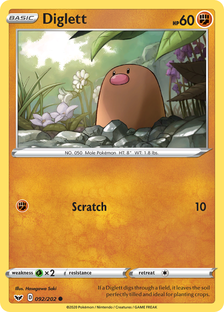 Diglett (092/202) [Sword & Shield: Base Set] | Shuffle n Cut Hobbies & Games