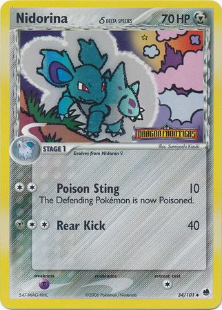 Nidorina (34/101) (Delta Species) (Stamped) [EX: Dragon Frontiers] | Shuffle n Cut Hobbies & Games