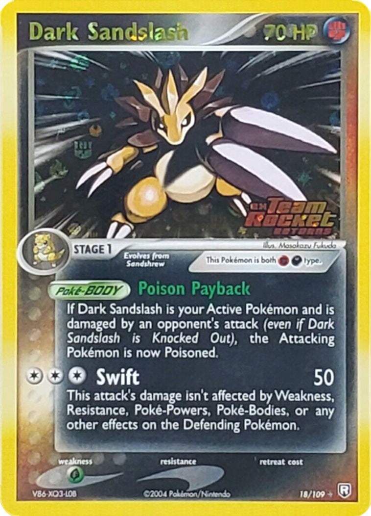 Dark Sandslash (18/109) (Stamped) [EX: Team Rocket Returns] | Shuffle n Cut Hobbies & Games