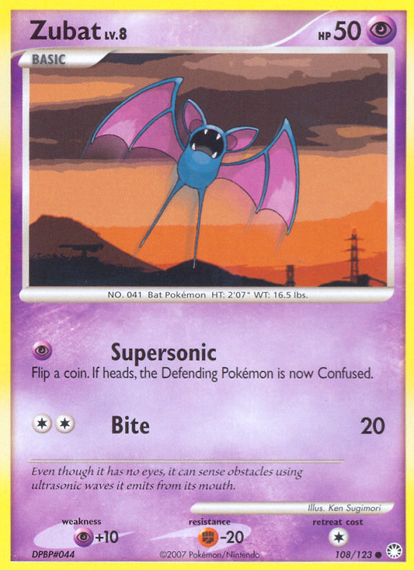 Zubat (108/123) [Diamond & Pearl: Mysterious Treasures] | Shuffle n Cut Hobbies & Games